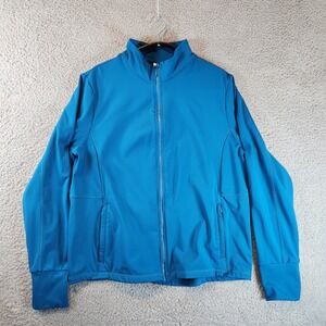 Member's Mark Extra Warm Full Zip Jacket Womens XXL Blue Pockets Long Sleeve‎